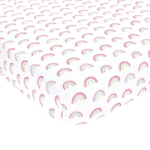 Image of Hudson Baby Unisex Baby Cotton Fitted Crib Sheet, Modern Rainbow, One Size