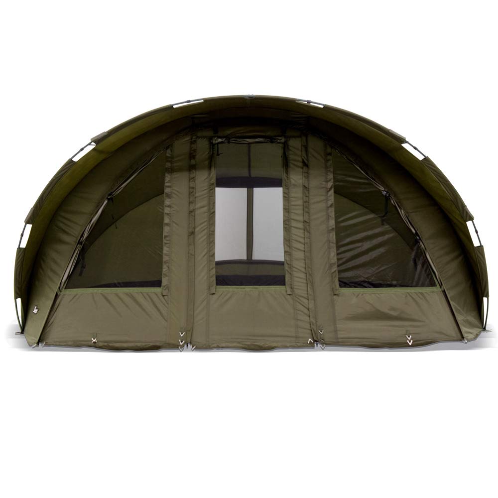 Carpa de pesca Lucx® Leopard XXL Bivvy + Winterskin para 2, 3 o 4 personas, tienda de pesca para 2, 3 o 4 personas, tienda de pesca con cúpula de 10.000 mm