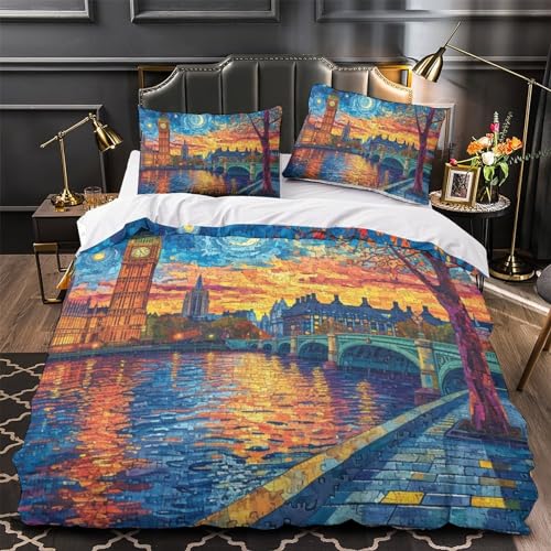 Parure de lit enfant Londres en microfibre 200x200 pour une chambre d'ado moderne - 4