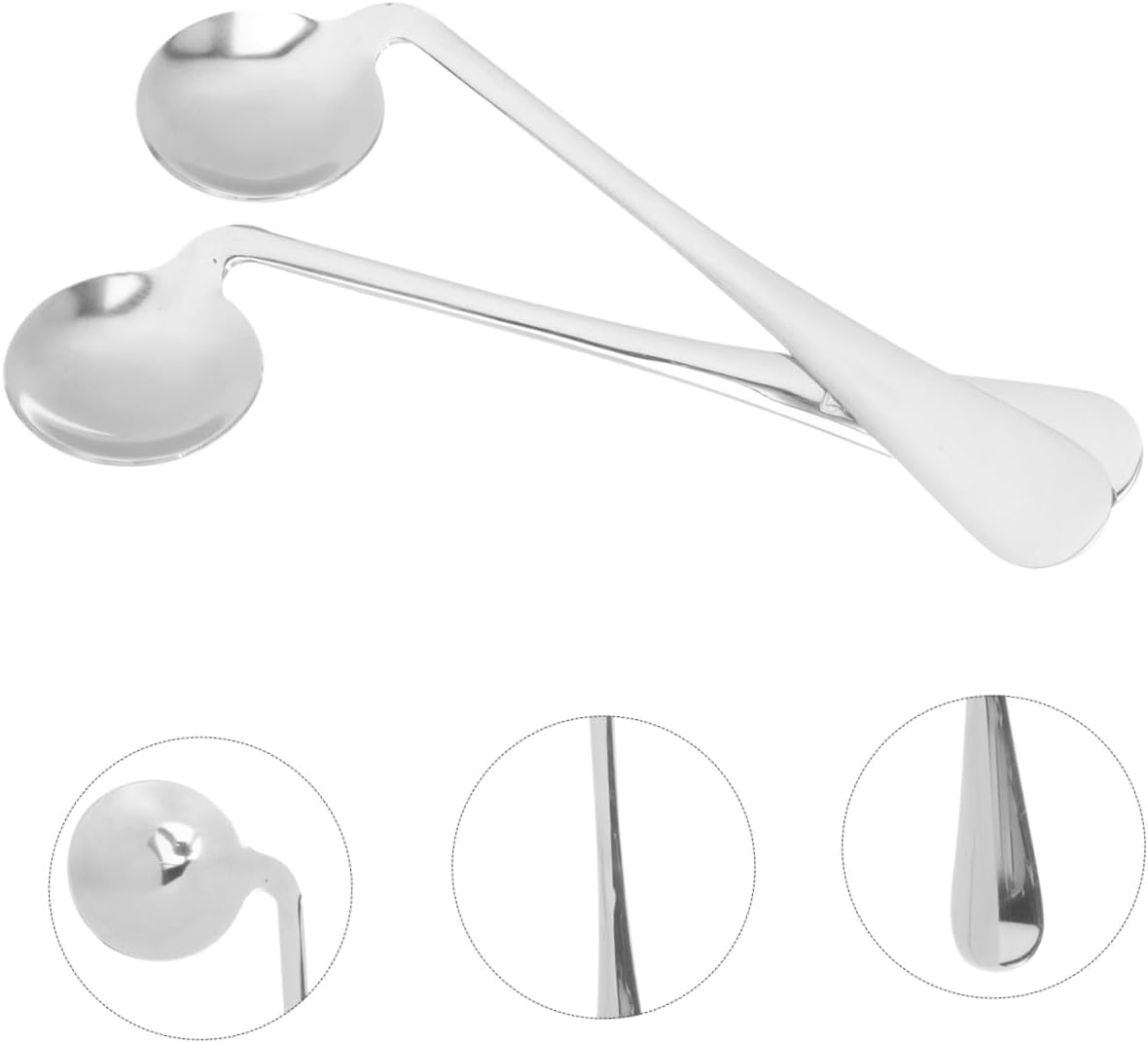 2pcs Adaptive Spoon Set Stainless Steel for Adults and Elderly