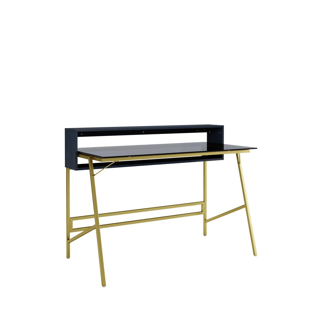 Rackhams Black/Gold Morgan Writing Desk In &