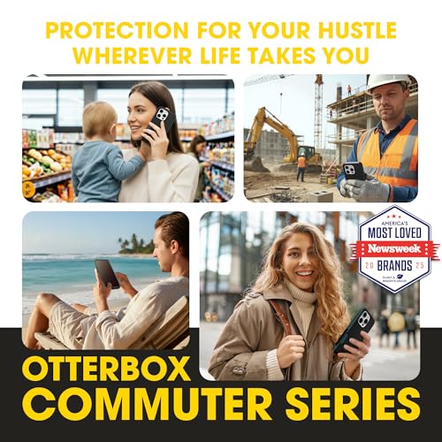 Image of OtterBox iPhone 15 Pro Commuter Series MagSafe Case - Black & Green | 3X MIL Drop Protection - Dual-Layer Shockproof Design - Pocket-Friendly - Raised Edges - Port Covers