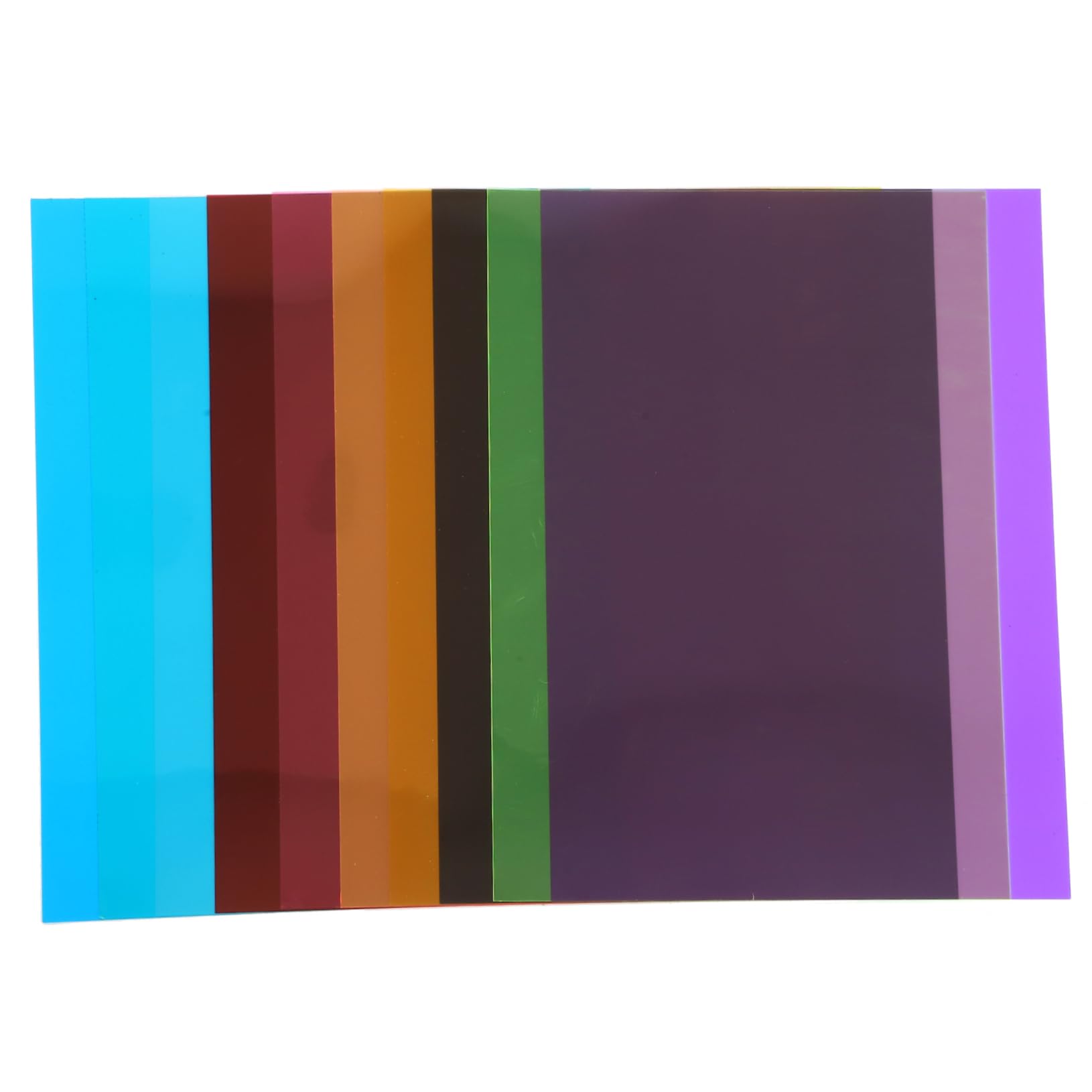 GAROZATION 10 Pack PVC Film High Light Transmission Gel Light Filters Cellophane Sheets for Dyslexia Corrections