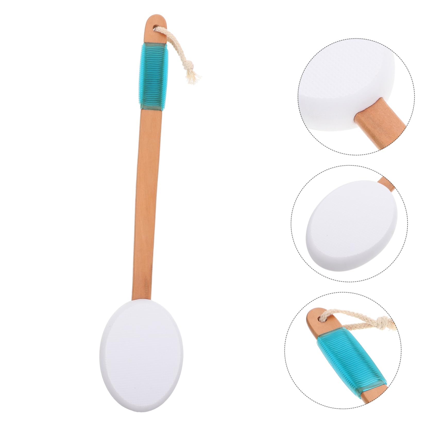 Healvian 4piezas Cepillo De Mango y Esponja Para Exfoliación De Espalda Aplicador De Protector Solar Multifuncional Para Baño y Cuidado Personal