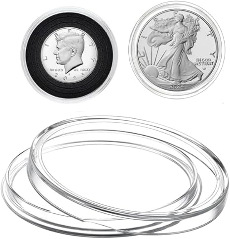MUDOR Silver Dollar Coin Holders with 10 Size Gasket, 100