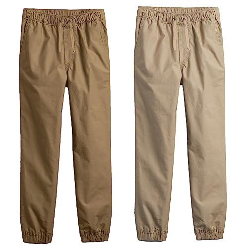 2-Pack Children Slim Fitting Cotton Stretch Classic Twill Joggers