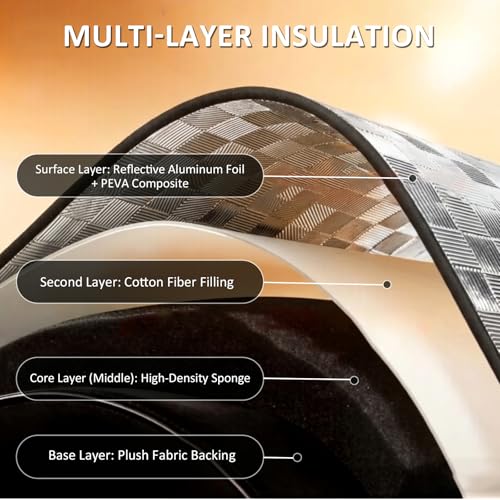 Image of Thickened Windshield Sun Shade for Subaru Outback 2020-2025 | Accordion Front Window Sunshade Aluminum Reflective UV Protection Shield, Foldable Sun Visor with Storage Bag Car Accessories