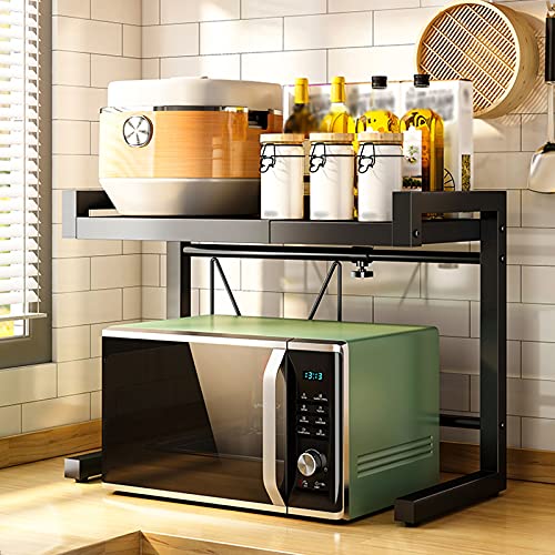 Étagère micro-ondes rétractable avec support à épices épaissi - 6