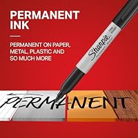 Sharpie Permanent Markers, Fine Tip, Black, 12 Count - Quick Drying, Fade Resistant, For Wood, Plastic, Paper, Metal, And More — image 2