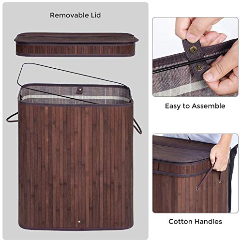Divided Laundry Hamper with Lid SONGMICS