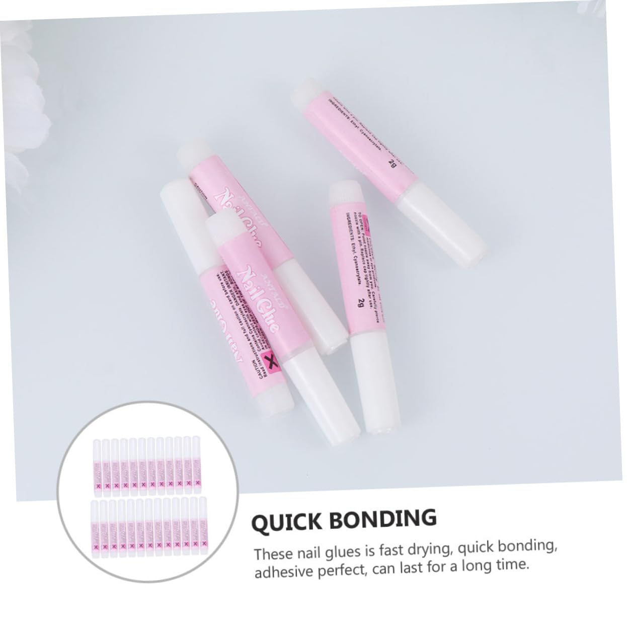 Mikinona 25pcs Professional Manicure Kit Nail Glue for Fake Nails Press Almond Ca Glue Manicure Art