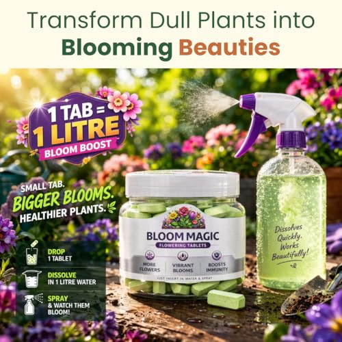 Image of Bloom Magic - Flower Booster Micro Nutrient Tablets | Enhances Flowering & Plant Growth | Plant Food Tablet | Mess-Free Nutri Tablet for All Plants | Indoor & Outdoor Use (25 Tablets)