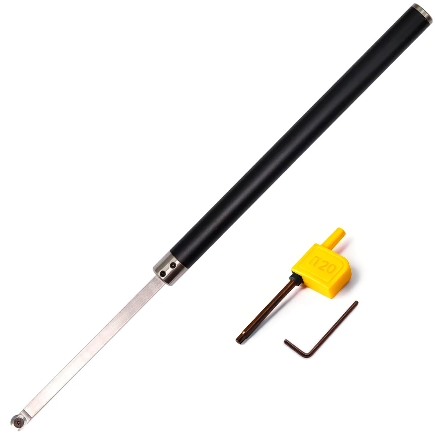 Carbide Tipped Lathe Chisel Wood Turning Tool Set Finisher Tools Bar with Ci0 16mm Round Carbide Insert Cutter for Wood Hobbyist or DIY or Carpenter