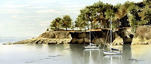 Miniatura 1 de "San Simeon veleros" arte impresión firmada por el artista Dj Rogers