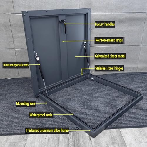 Trappe de toit en aluminium durable avec vérin à gaz pour accès sécurisé - 3
