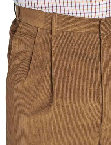 Chums Men's HIGH-Rise Pants Luxury Cotton Corduroy Trousers Fawn4