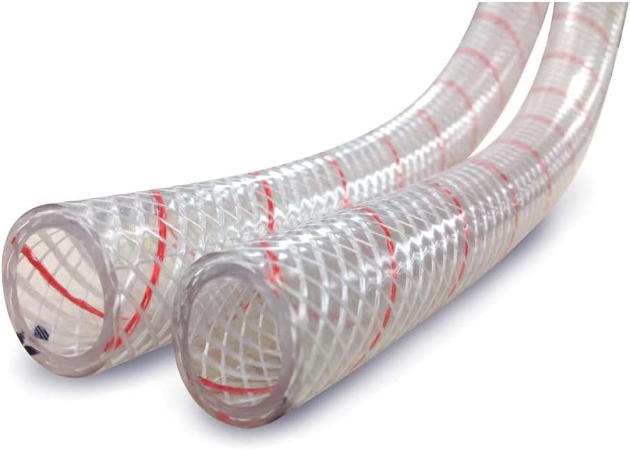 Sierra International All Clear PVC Tubing Polyester Reinforced (Red-Tracer) 1/2" x 50' 16-162-0126 All Clear PVC Tubing Polyester Reinforced (Red-Tracer) 1/2" x 50',
