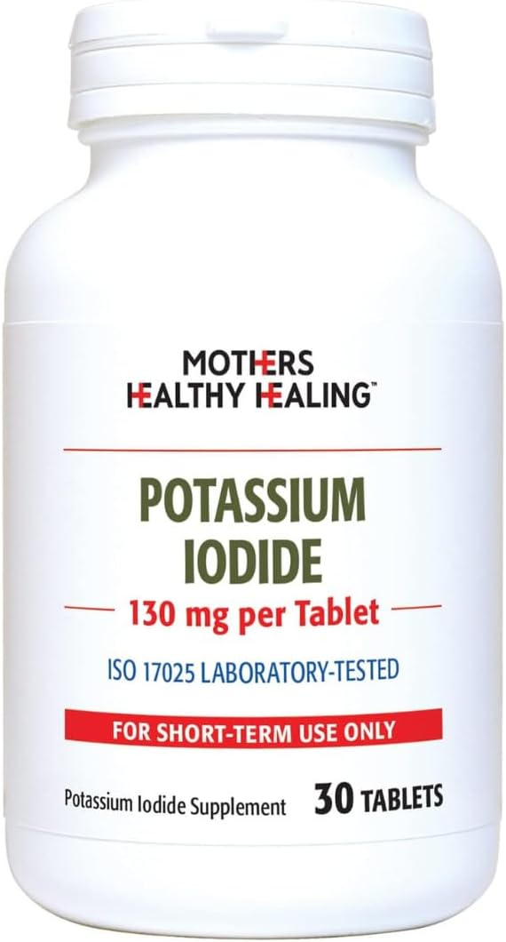 Potassium Iodide 130 mg KI Supplement | 30 Tablets for Thyroid Support | Iodine - YODO Naciente