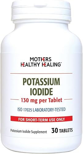 Mothers Healthy Healing Suplemento KI de yoduro de potasio de 130 mg  30 tabletas para apoyo a la tiroides  Yodo - YODO Naciente