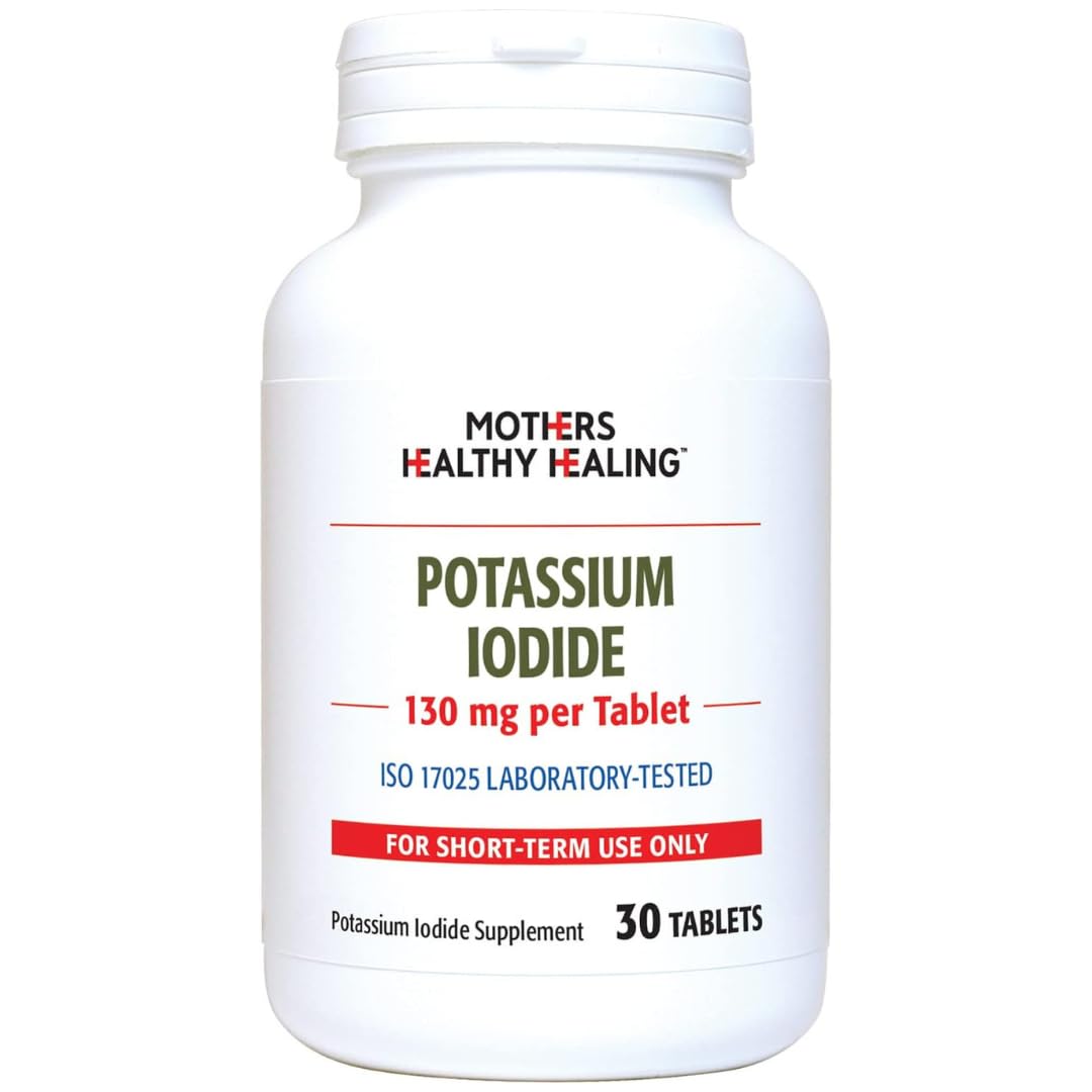 Potassium Iodide 130 mg KI Supplement | 30 Tablets for Thyroid Support | Iodine - YODO Naciente