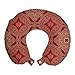 ABAKUHAUS Oriental Cojín de Viaje para Soporte de Cuello, Motivo, Cómoda y Práctica Funda Removible Lavable, 30x30 cm, Bermellón Camello y Tan