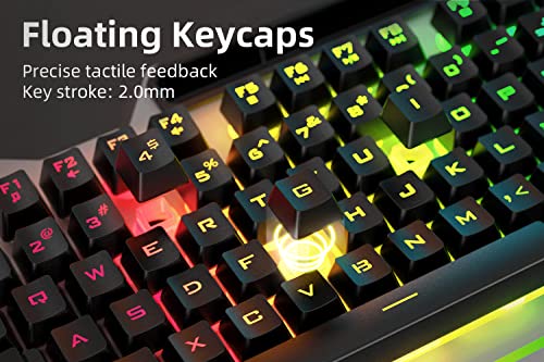 Aula Gaming Keyboard And Mouse Combo, Rgb Backlit Computer Keyboard And Gaming Mouse, Wired Gaming Keyboard Set For Windows Pc Gamers #TOP1