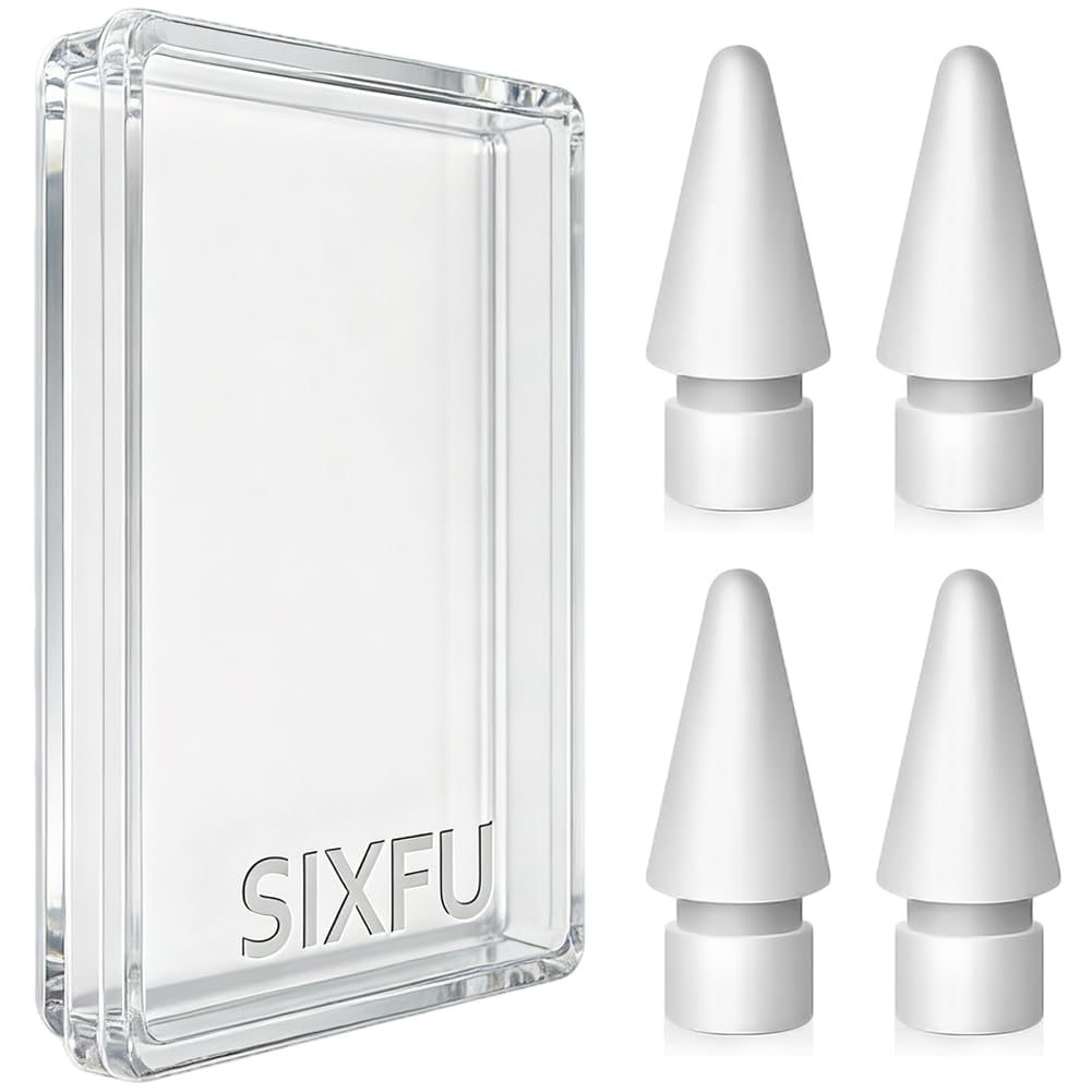 SIXFU Replacement Tips Compatible with Apple Pencil Tip, Durable Tips Compatible with Apple Pencil Pro/USB-C/ 1st/ 2nd Generation, Accessories Compatible with iPad Pencil(4PCS)