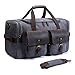 SUVOM Leather Canvas Duffle Bag Weekend Overnight Bag Travel Tote Duffel Luggage