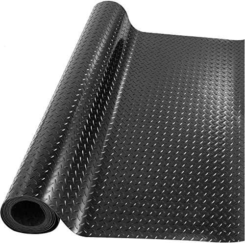 Nisorpa Rollo de estera de goma para garaje, 1 m x 5 m, resistente a cuadros, tapete de goma antideslizante de 3 mm para garaje, banco de trabajo, barco, cocina