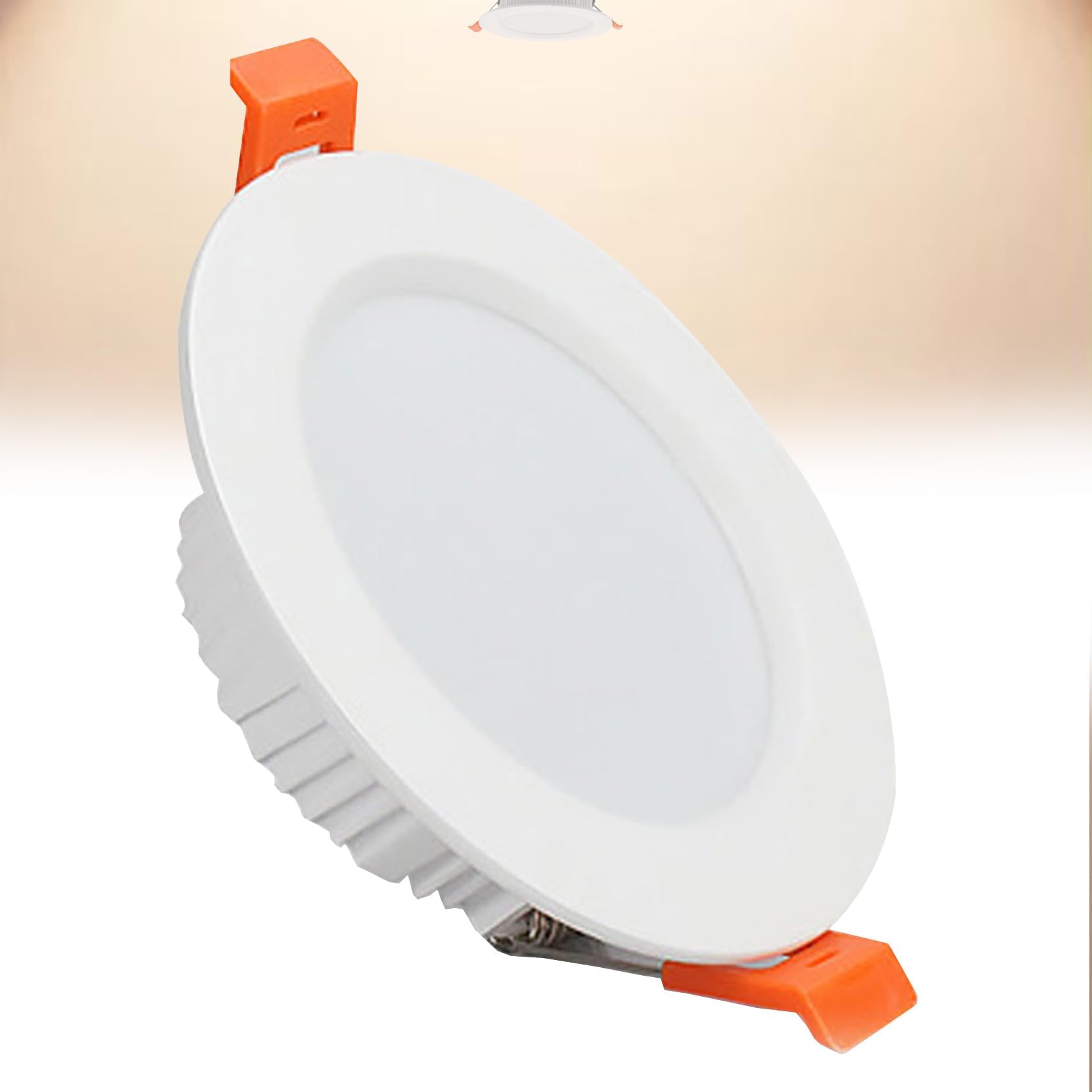 7W LED Recessed Ceiling Spotlights, 4000K Neutral White Ultra Slim Panel Light, Cut Φ80-90mm, AC110-240V Round Downlights for Living Room Office, 1 Pack