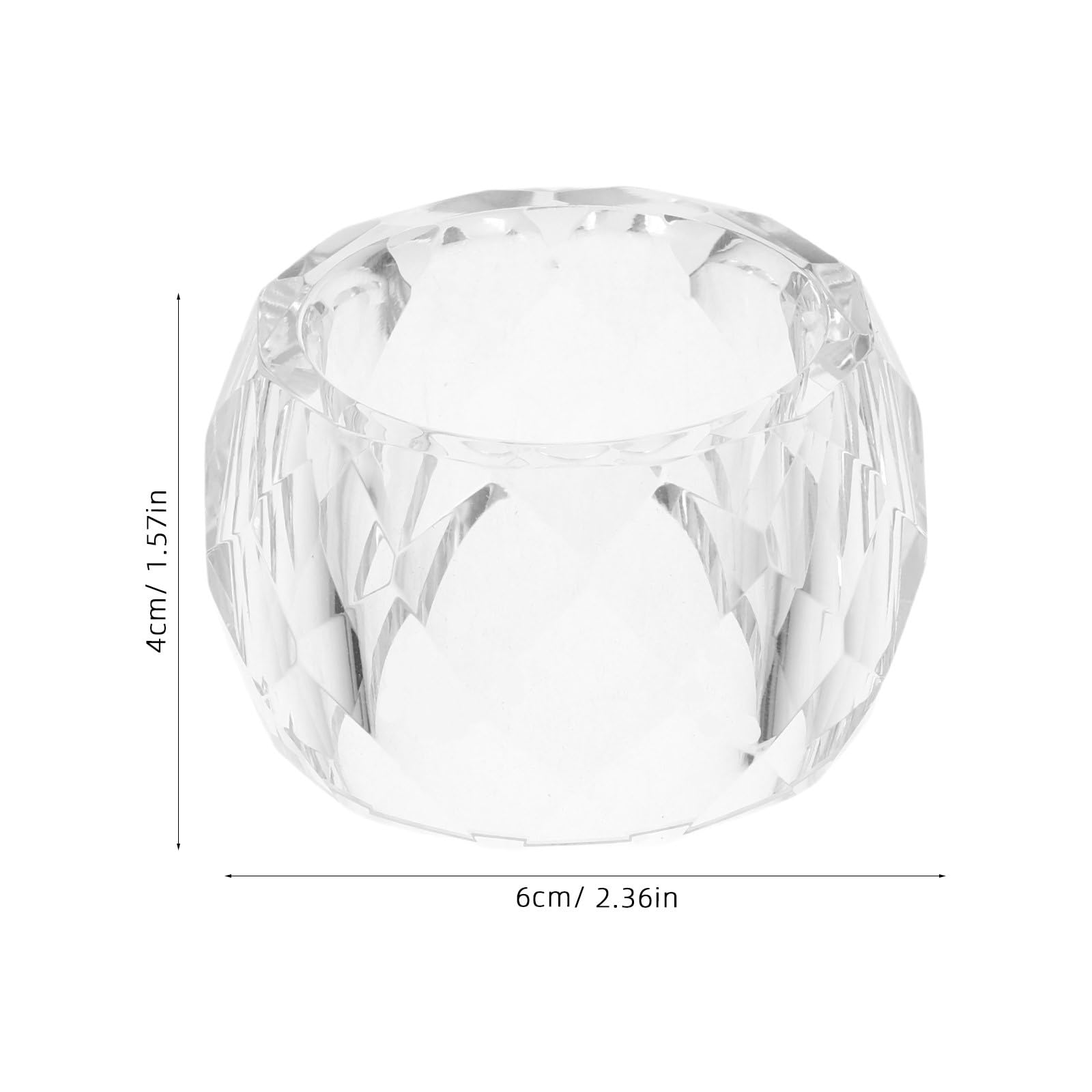 Cristal Facetté Ronds de Serviette 4 Pièces
