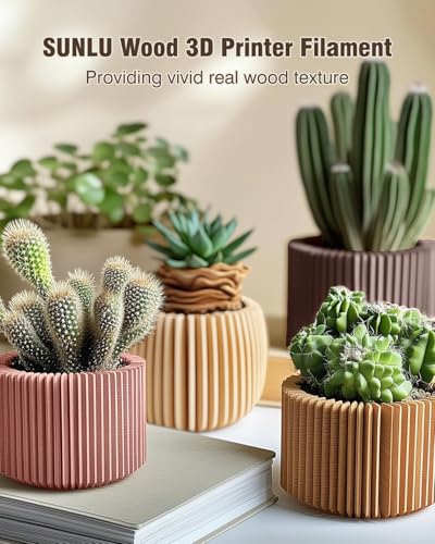 Image of SUNLU Real Wood Fiber PLA Filament, Neatly Wound 1.75mm Dimensional Accuracy + /- 0.03mm, Fit Most FDM 3D Printers, 1kg Spool (2.2lbs), Woody Scent Maple Wood Fiber PLA