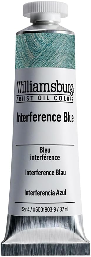 Williamsburg Artist Oil Colors by GOLDEN, Interference Blue, 37 ml tube, Professional Oil Paint, Transparent