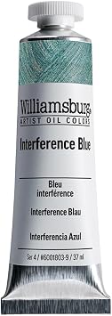 Williamsburg Artist Oil Colors by GOLDEN, Interference Blue, 37 ml tube, Professional Oil Paint, Transparent