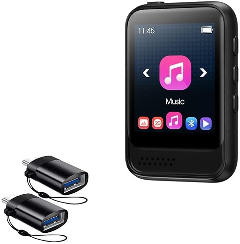 BoxWave Cable compatible con JOLIKE D22 - USB-C a A PortChanger (paquete de 2), USB tipo C OTG USB portátil - Negro pizarra