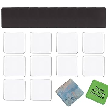 HASTHIP® 10Pcs DIY Acrylic Fridge Magnet, Transparent Photo Frame Fridge Magnets for Crafts, Home or Gift Decoration