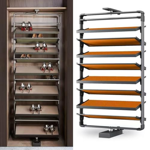 Organizador de zapatos giratorio extraíble, marco de aleación de aluminio, zapatero vertical ajustable para armario, entrada, 190-210 cm