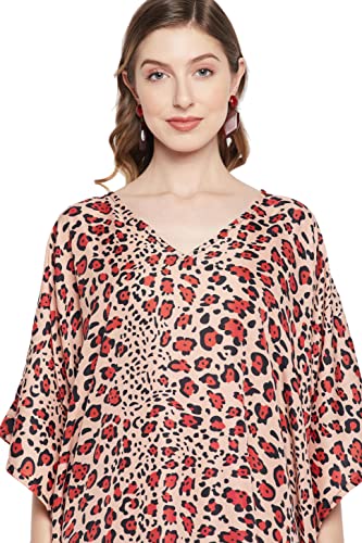 Image of Goood Times Plus Size Kaftan Long Maxi Kimono for Women, 52 inch Length, 3 /4 Sleeves, Caftan Nightgown for Women