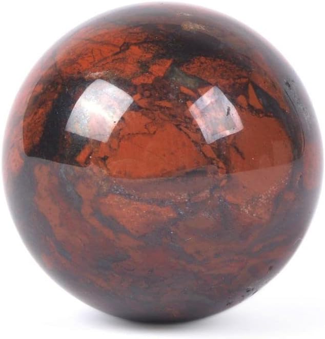 Justinstones Natural Red Brecciated Jasper Tumble 20mm Gemstone Healing Crystal Energy Ball Round Sphere Specimen Collection Pocket Palm Worry Stone(Pack of 5)