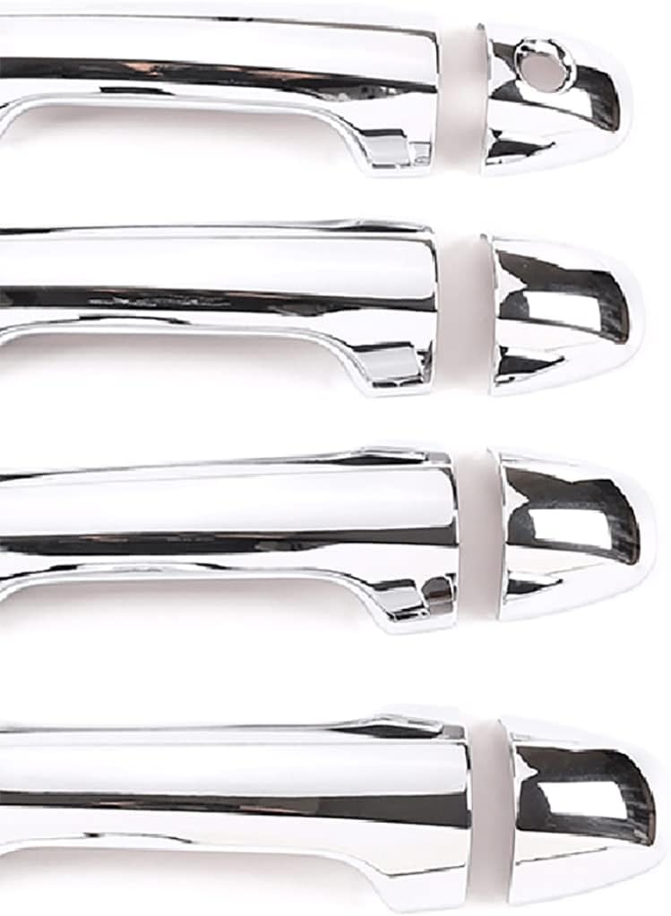 Car Accessories 2016-2022 for Toyota Tacoma Car Side Door Handles Decor Cover Trim ABS Whit 1 Key Hole and 2 Smat Hey Hole 8Pc (Glossy Chrome), Chrome,Red