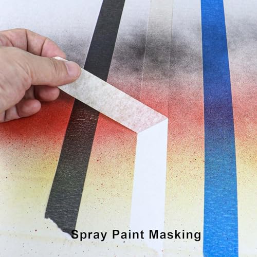 Image of 3 Pack White Masking Tape - Painters Tape 0.60 Inch Wide - Multi-Surface, Water Resistant, Indoor & Outdoor Use - 270FT Total - Artist Tape for Paint, Wall, Watercolor (#4010)