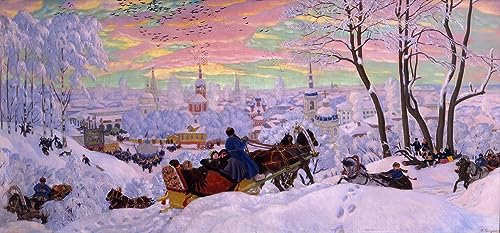 Impresión en lienzo Carnestolendas de Kustodiev 60x90cm para decoración de interiores y oficinas