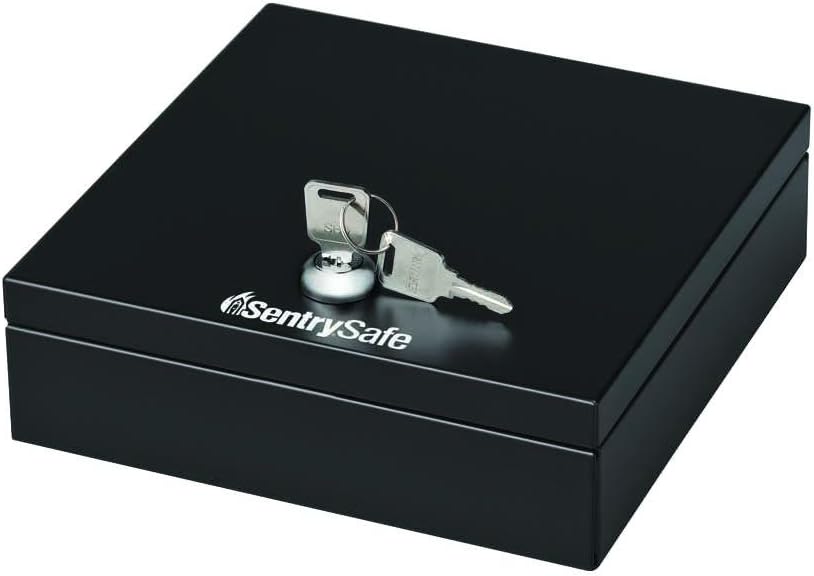 0.06 cu. ft. Steel Drawer Safe with Key Lock, Black
