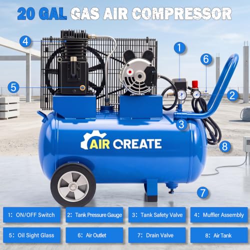 AIRCREATE 3.7HP 20-Gallon Gas Compressor
