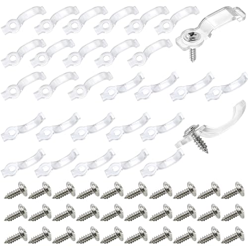 200 Stück Led Strip Befestigung Clips Led Streifen Halterung Licht Befestigungsclips Licht Montagehalterung Clips mit 200 Schrauben für Led Stripes Clip 10mm 12mm