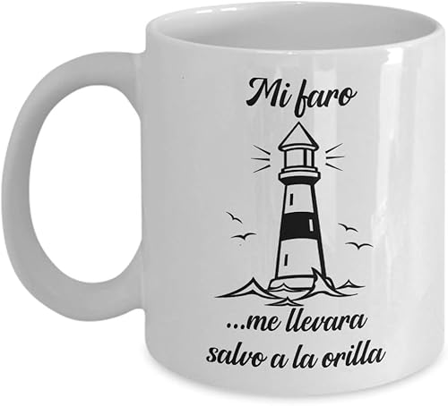 Creator's Cove Regalos cristianas católica de tasas para cafe con versículos de la biblia en espanol, Faro