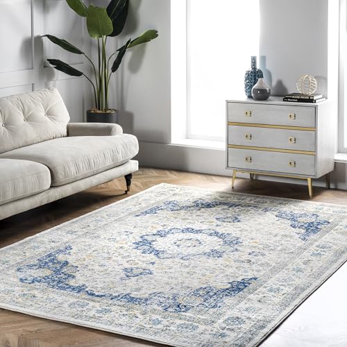 Nuloom Verona Blue/Off-White, 8' x 10', Vintage...