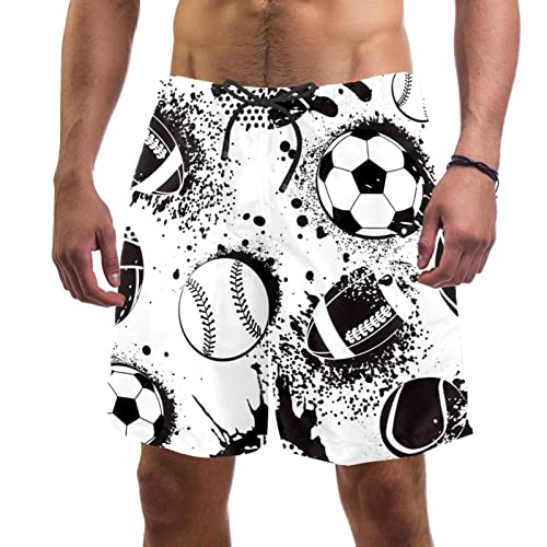 Maillots de bain hommes HadHfun short de plage football et basket