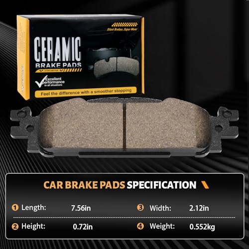 Image of D1508 Front Ceramic Brake Pads Kit Fit For Ford Flex 2009-2019, For Taurus 2010-2019, For Lincoln MKT 2010-2019, For MKS 2011-2012, For Ford Explorer 2011-2019