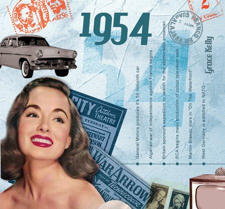 CD Card 1954 de 56th Anniversary pour célébrer un anniversaire avec musique